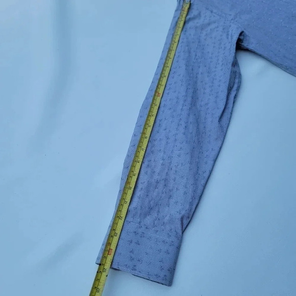 SIGMAN Mens Shirt Long Sleeve Button Down slim Gray Stripe Cotton Stretch L - Picture 7 of 9